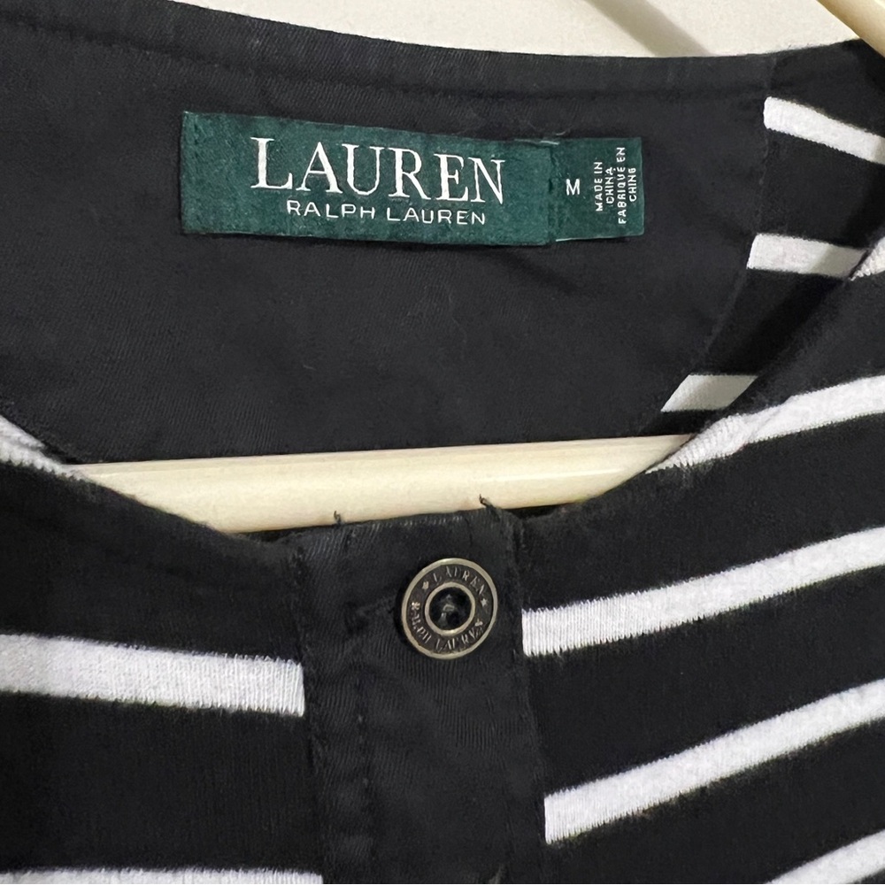 LRL Striped 3/4 Sleeves Top M - Picture 4 of 8